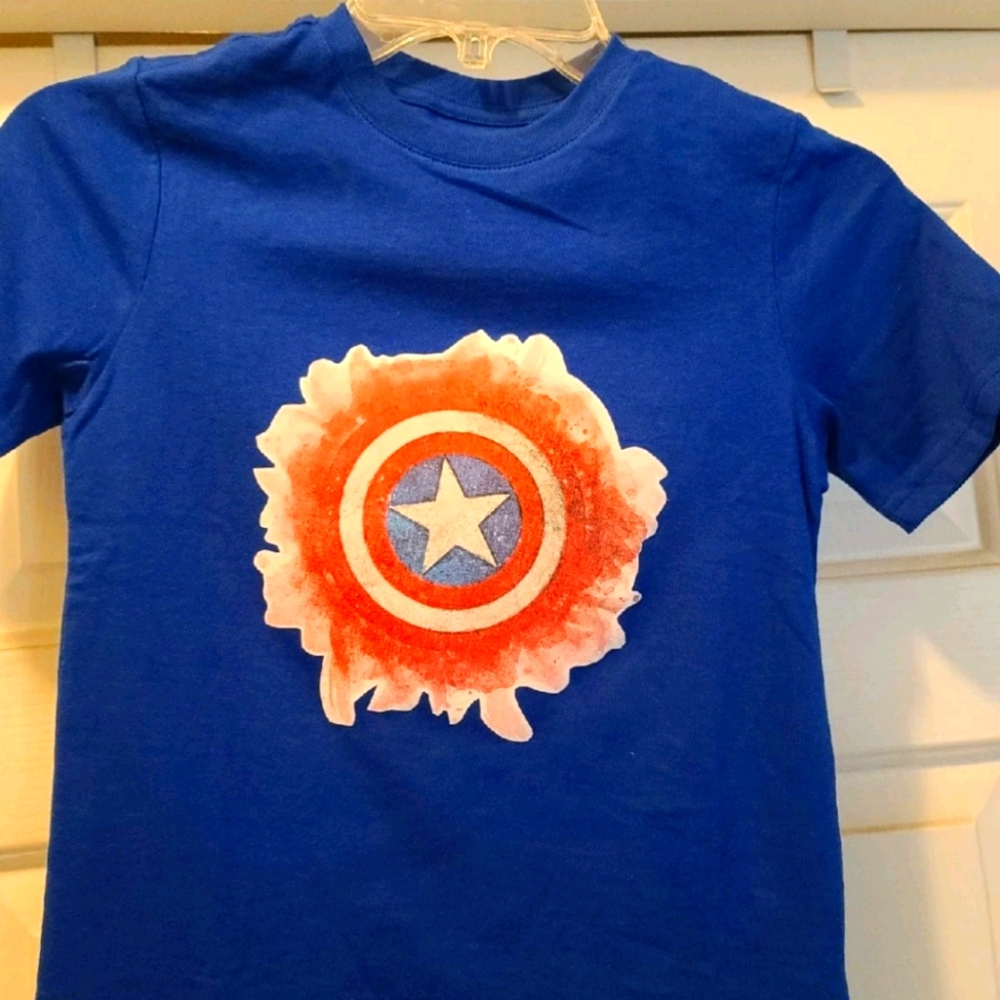 Captain America shirt with watercolor logo